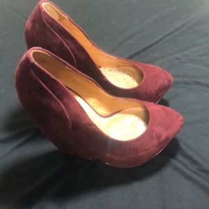 Maroon Suede platforms